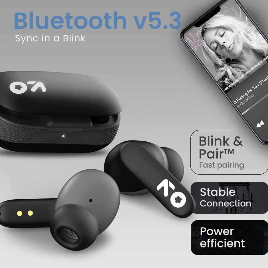 GOBOULT Y1 with Zen ENC Mic, 50H Battery, Fast Charging, Pro+ Calling |Black, TWS