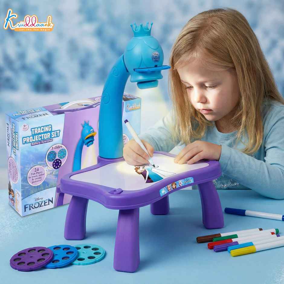 Kriiddaank Disney Frozen Tracing Projector Smart Sketcher Drawing Board with 24 Patterns and Pens