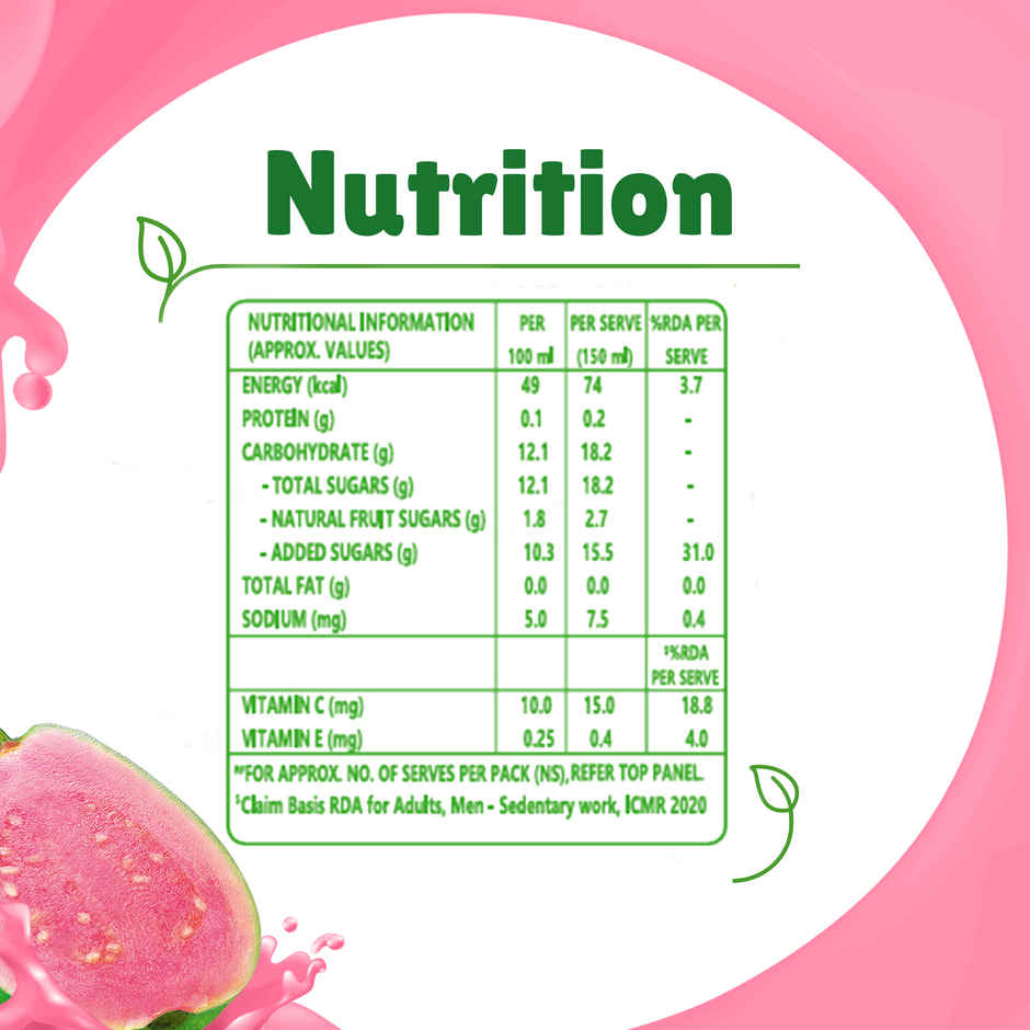 B Natural Guava Juice, Vitamin C & E