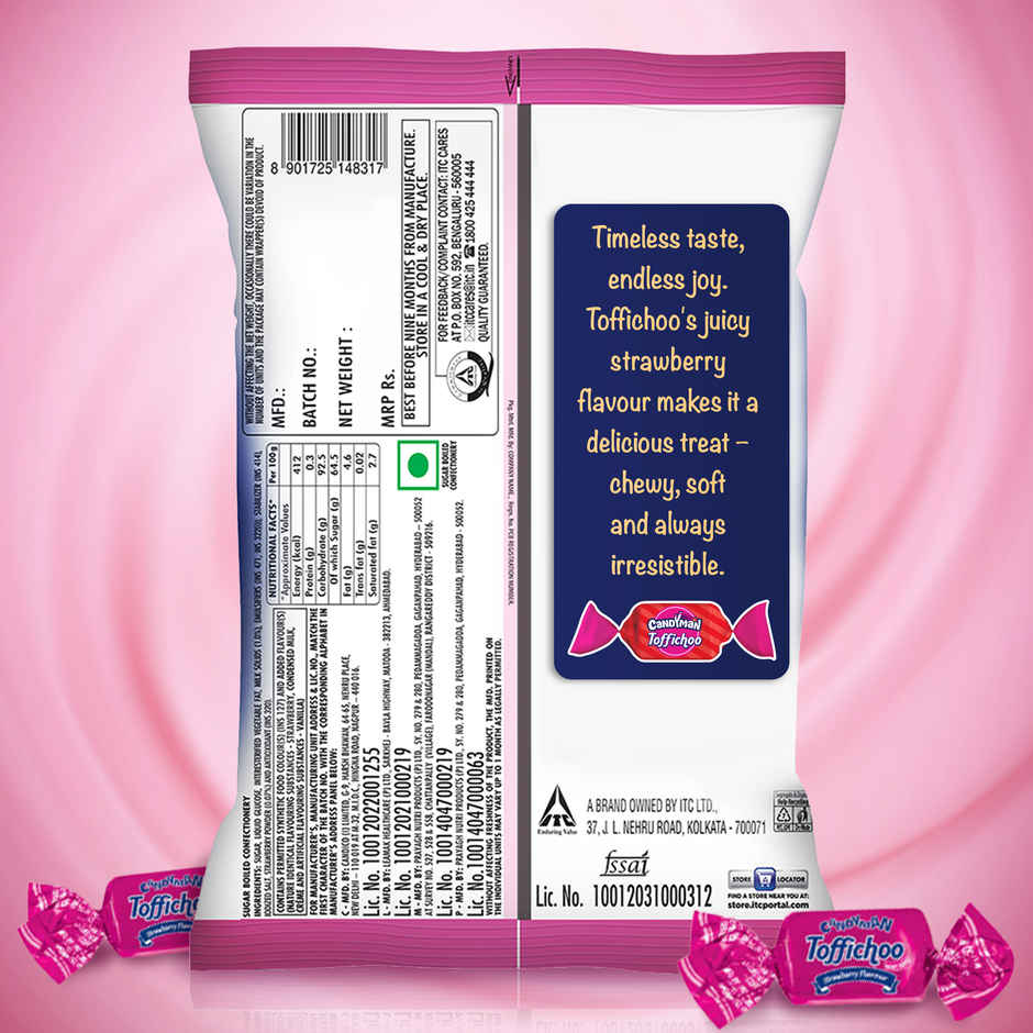 Candyman Toffichoo Juicy Strawberry Toffee
