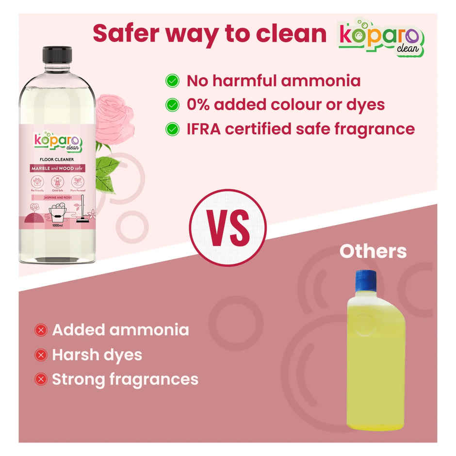 Koparo Clean Jasmine & Rose Floor Cleaner | Marble-Safe & Pet-Safe