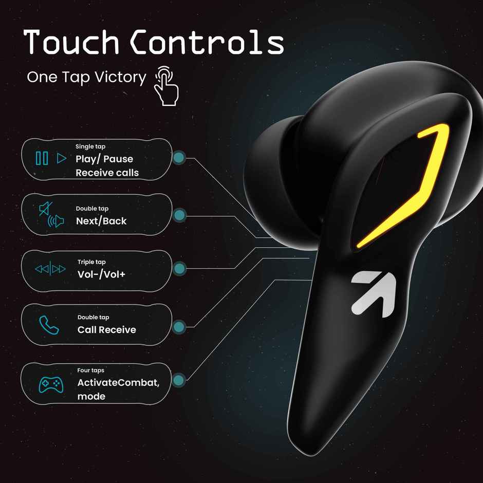 GOBOULT (Formerly Boult) Ember Quad Mic ENC | 48H Battery | Bluetooth 5.3 Headset | Black