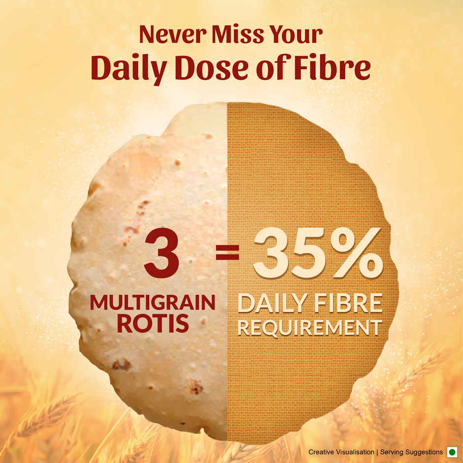 Aashirvaad High Fibre Atta with Multigrains | 3 Rotis fulfil 35% Daily Fibre