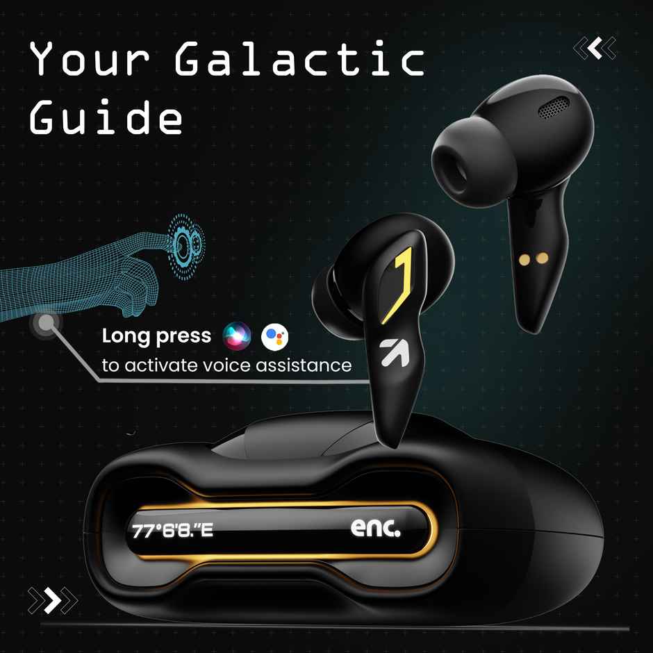 GOBOULT Astra with Quad Mic ENC, 48Hrs Battery, |Black Gloss, True Wireless