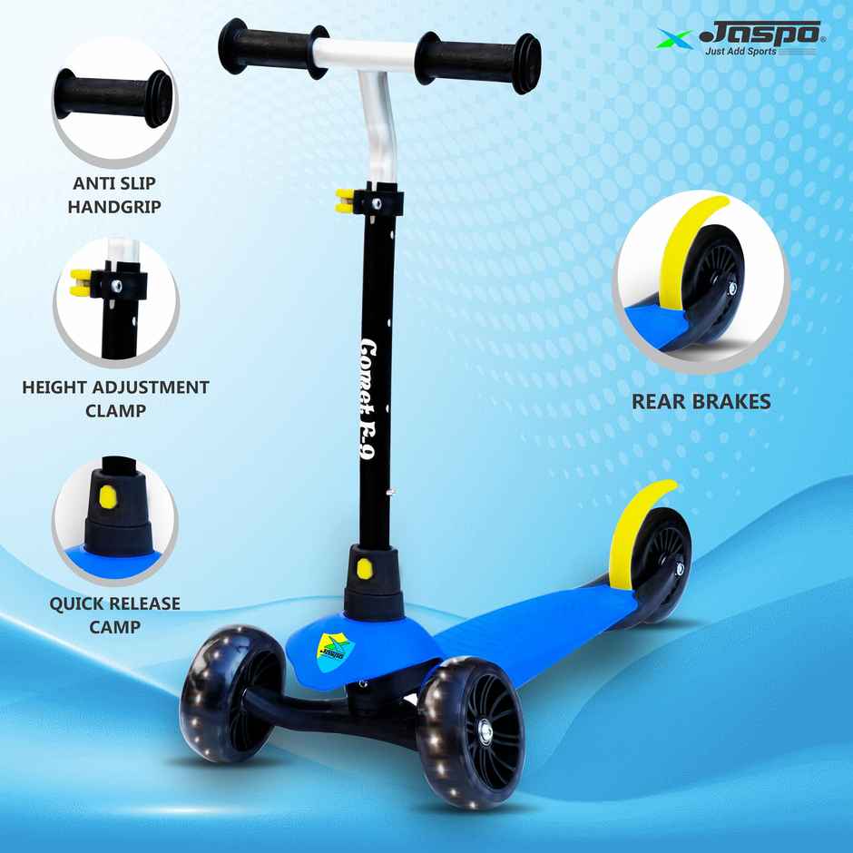 Jaspo Comet F-9 Racer Kick Scooter for Kids 3-12 Yrs - Foldable Kids Scooter with Led (upto 25Kg)