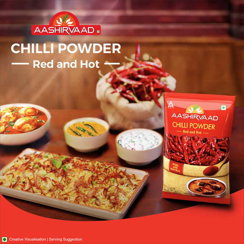 Aashirvaad Chilli Powder | Red Hot Chilli Powder With No Added Flavours And Colours