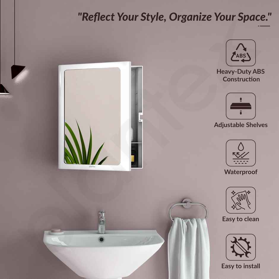 Plantex ABS Bathroom Cabinet | 18 x 14 inch | White