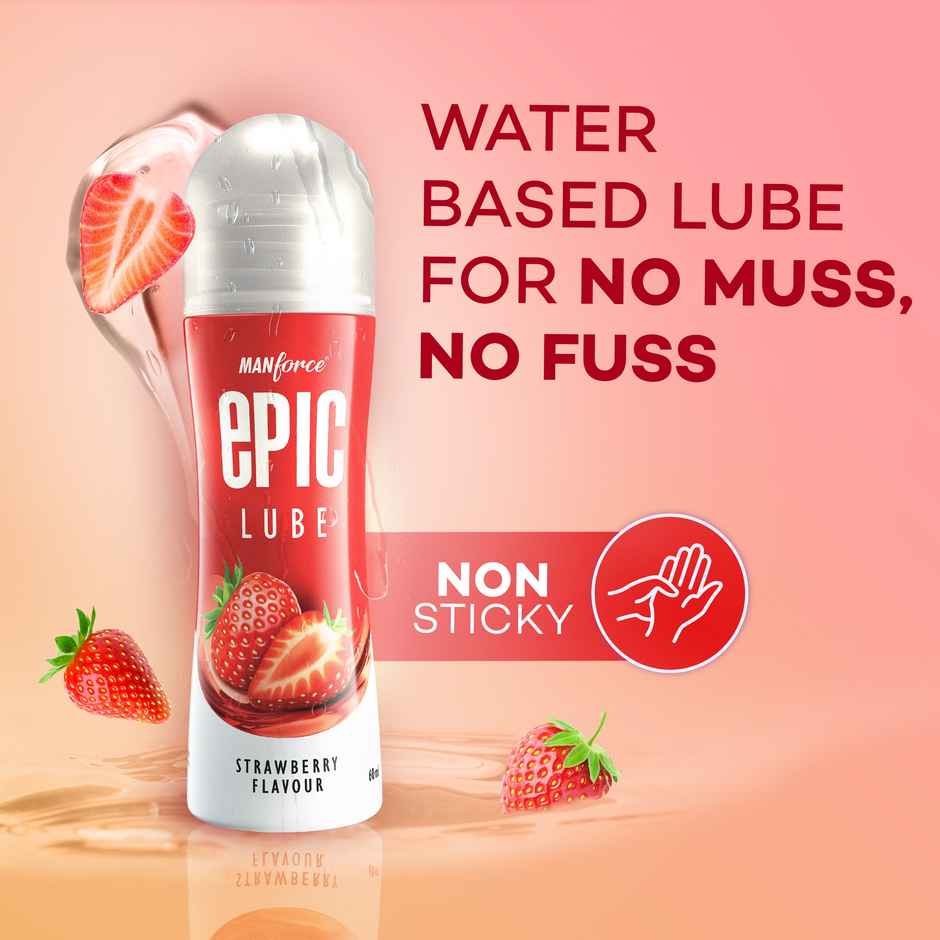 Manforce Epic Lube Strawberry Flavored Lubricating Gel for Men and Women Water Based Skin Friendly