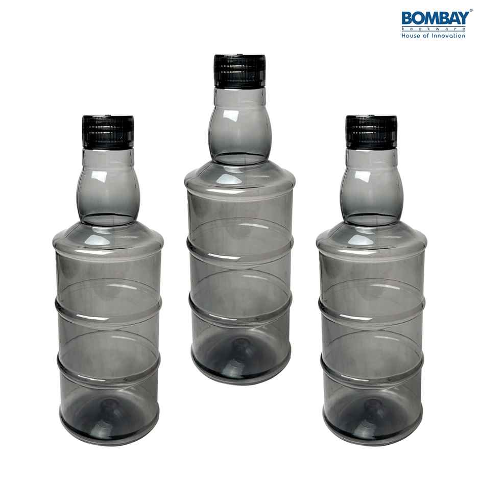 Fuel BPA-free Plastic Water Bottle | Set of 3 pcs | Each 1000ml | Black