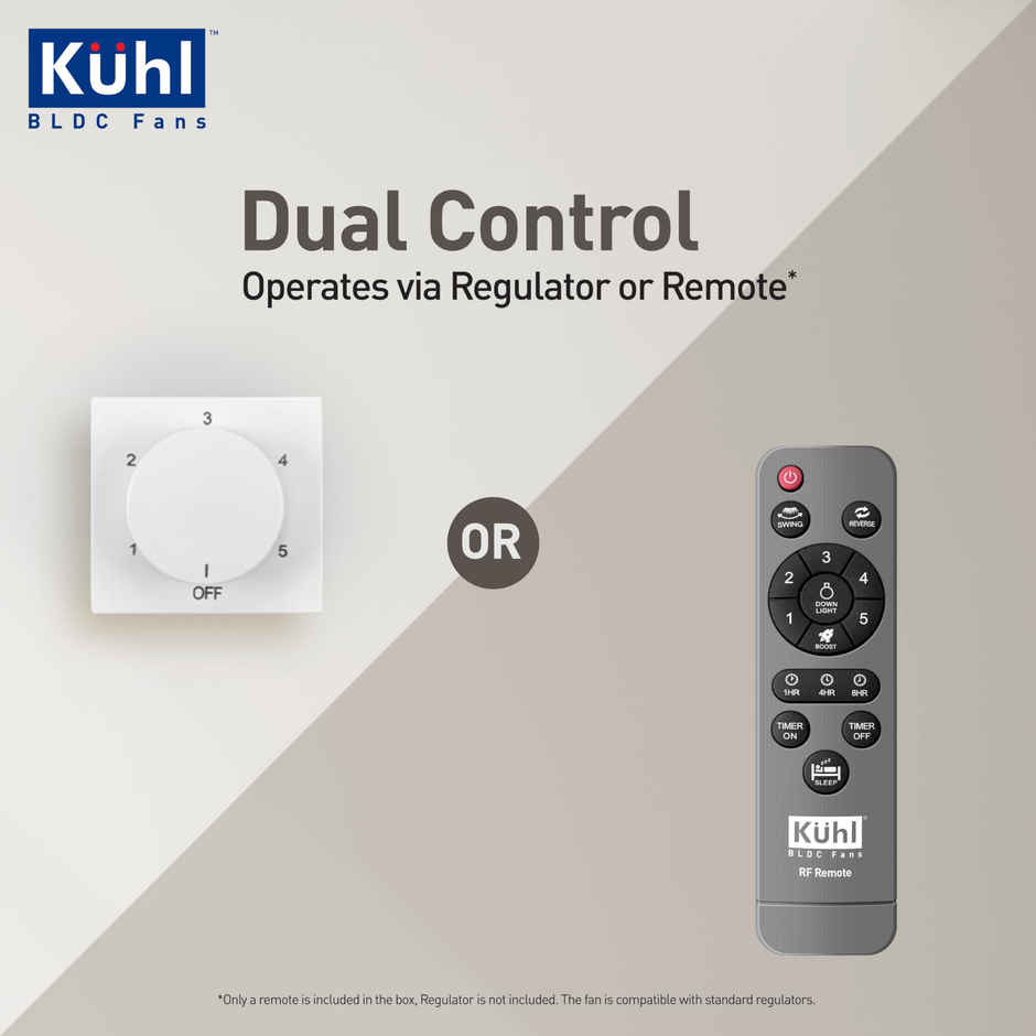 KUHL Fest B1 1200MM Power Saving BLDC Ceiling Fan | 28W | Saves Upto 65% Electricity | Black