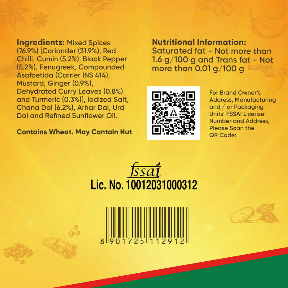 Aashirvaad Sambar Masala | Blended Spice for Authentic Taste and Colour