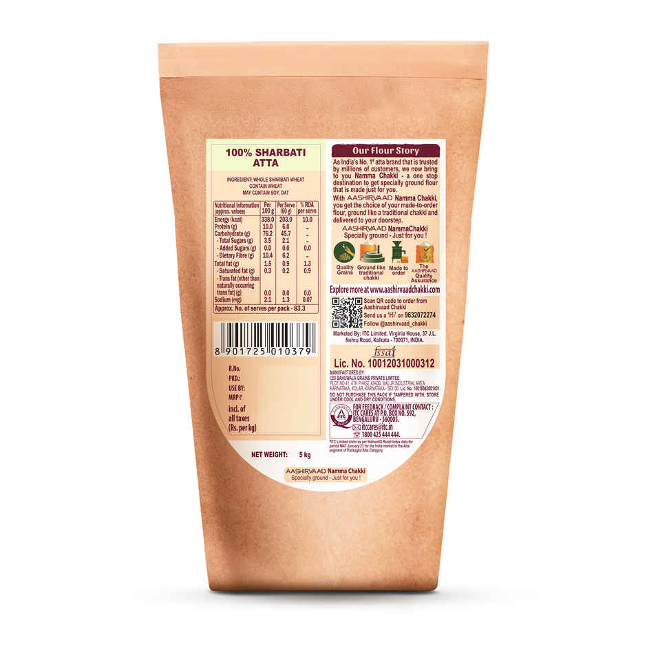 Namma Chakki Sharbati Atta By Aashirvaad, 5kg
