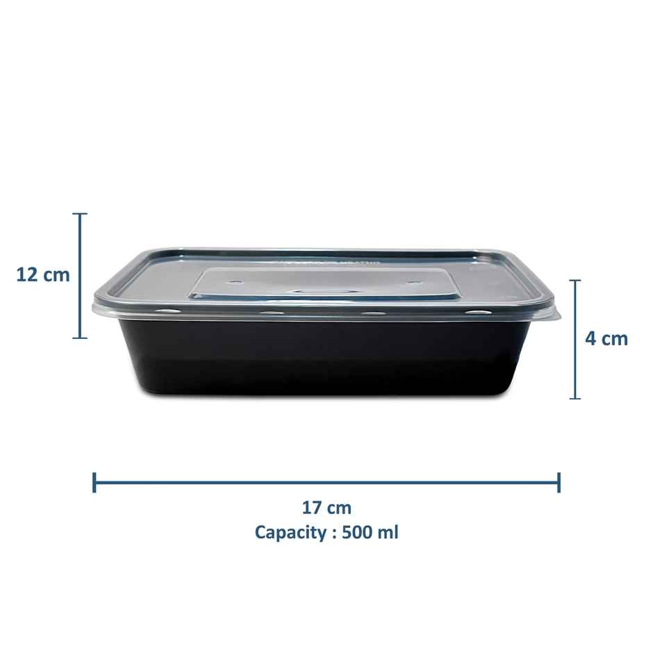CREW4 Polypropylene Reusable Meal Prep Container | Boxes with Lid Food Storage - 500 ml