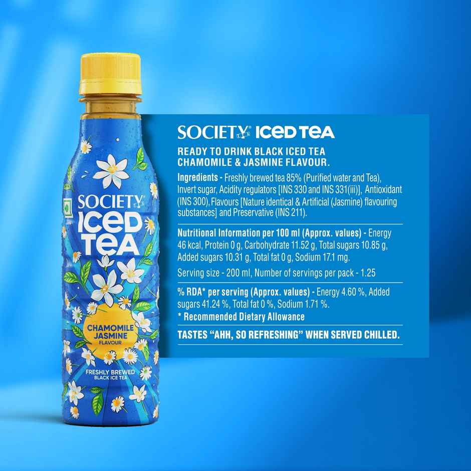 Society Iced Tea Chamomile Jasmine Flavour Bottle