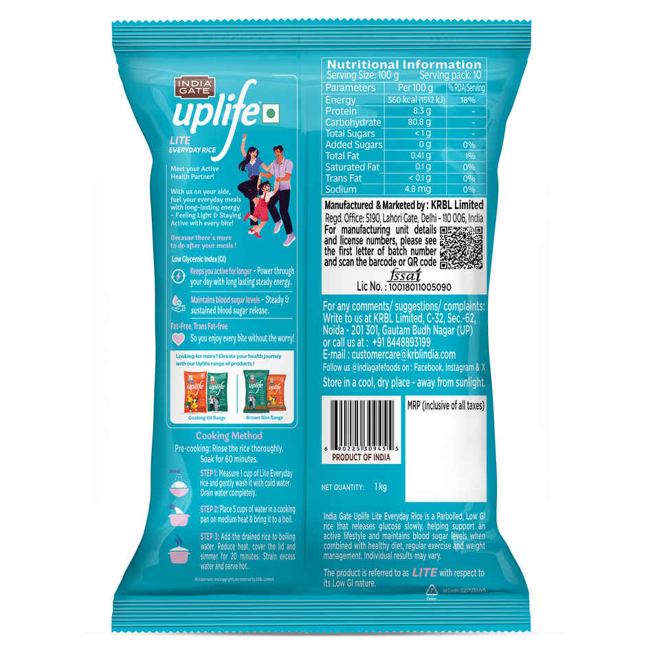 India Gate Uplife Lite Everyday Rice | Stay Active