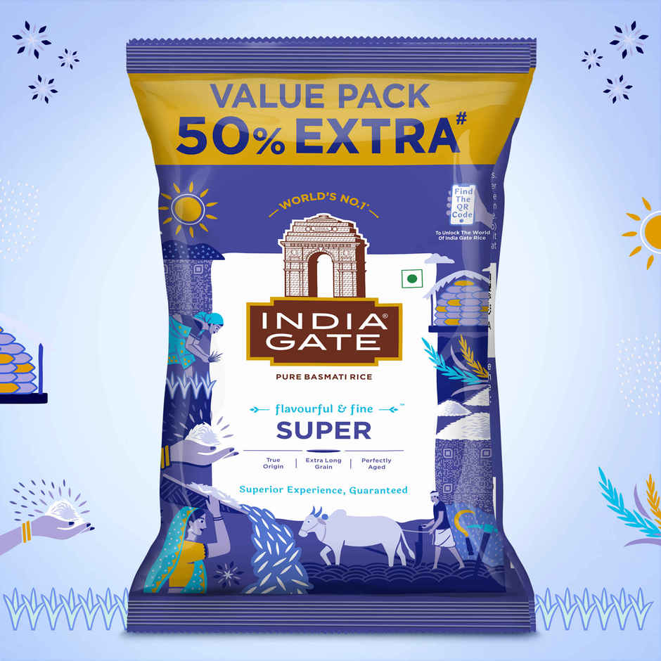 India Gate Flavourful and Fine Super Basmati Rice | Perfectly Aged Rice