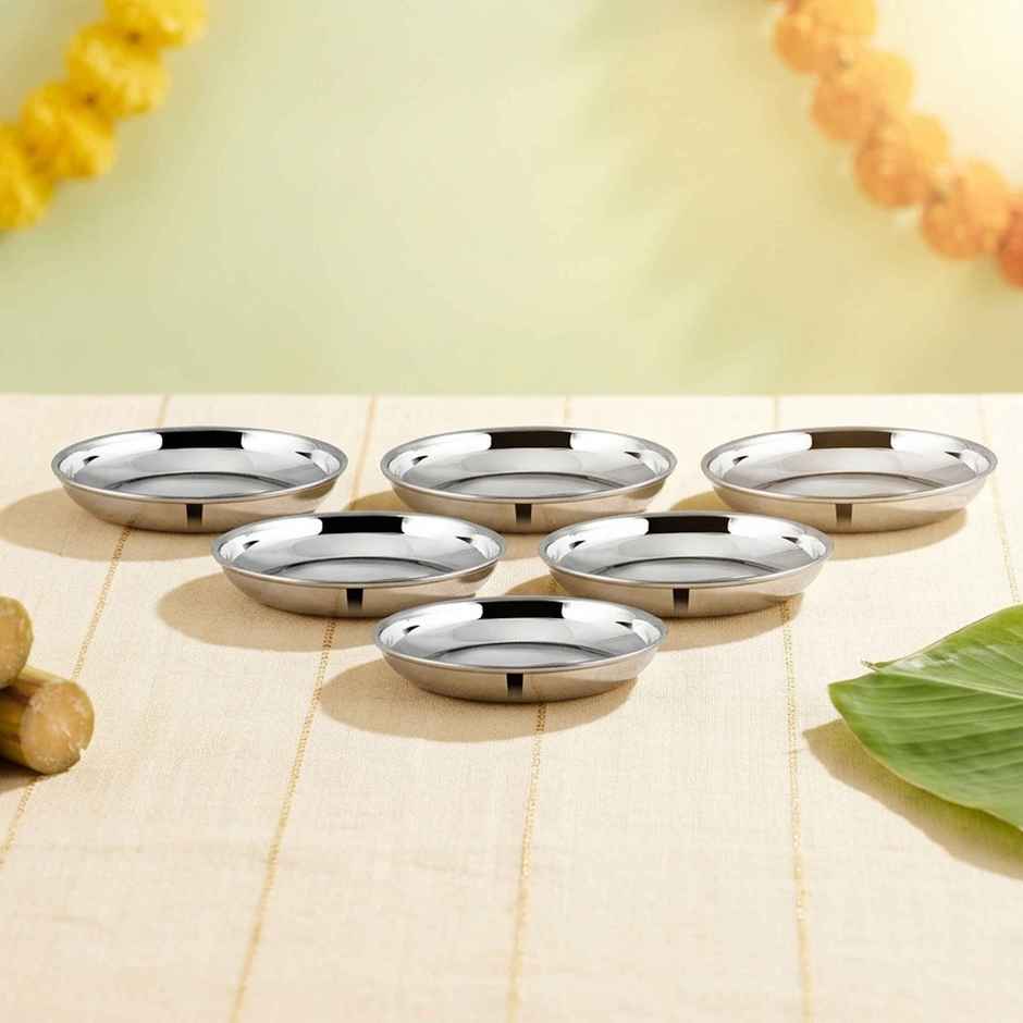 Jensons Stainless Steel Dessert Bowl Set (6 Pcs) | 5 Inch | Ice Cream & Sweet Dish Bowls