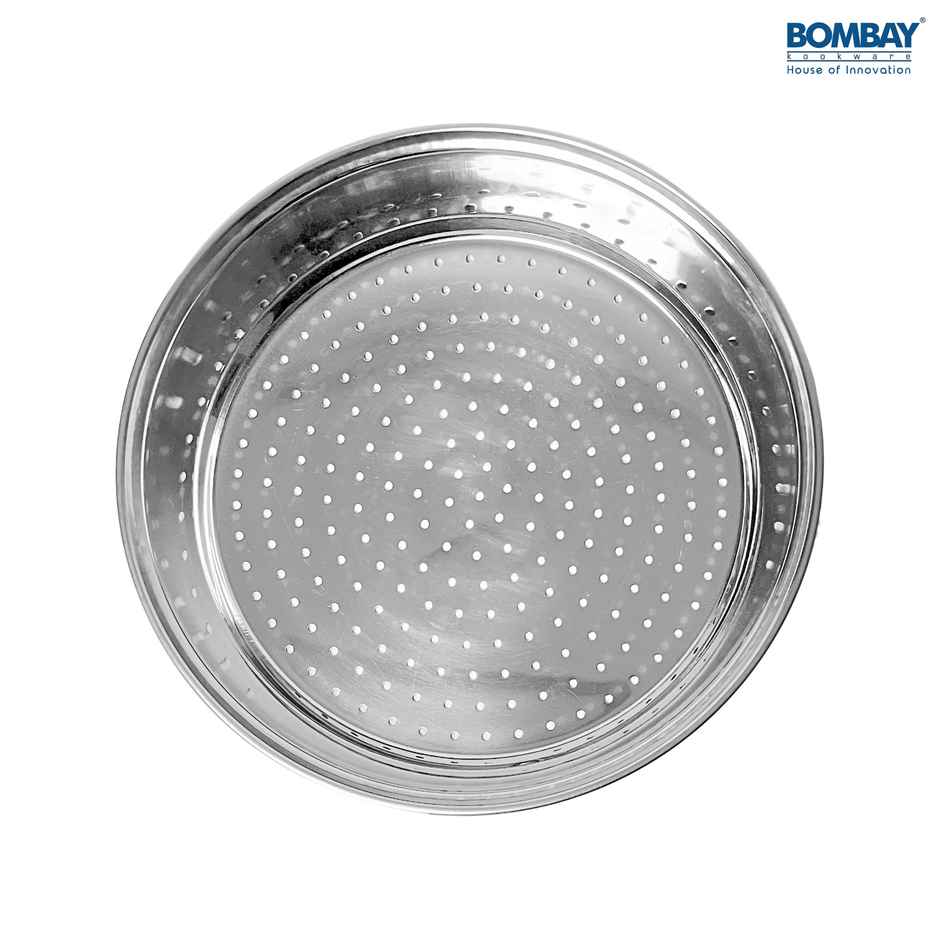 Stainless Steel Multipurpose Heavy Gauge Hole Parat Rice Strainer | Chalni - 24.5 cm