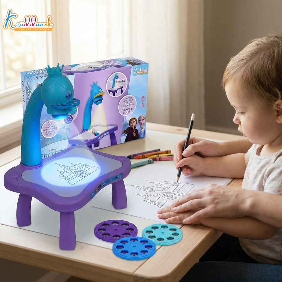 Kriiddaank Disney Frozen Tracing Projector Smart Sketcher Drawing Board with 24 Patterns and Pens