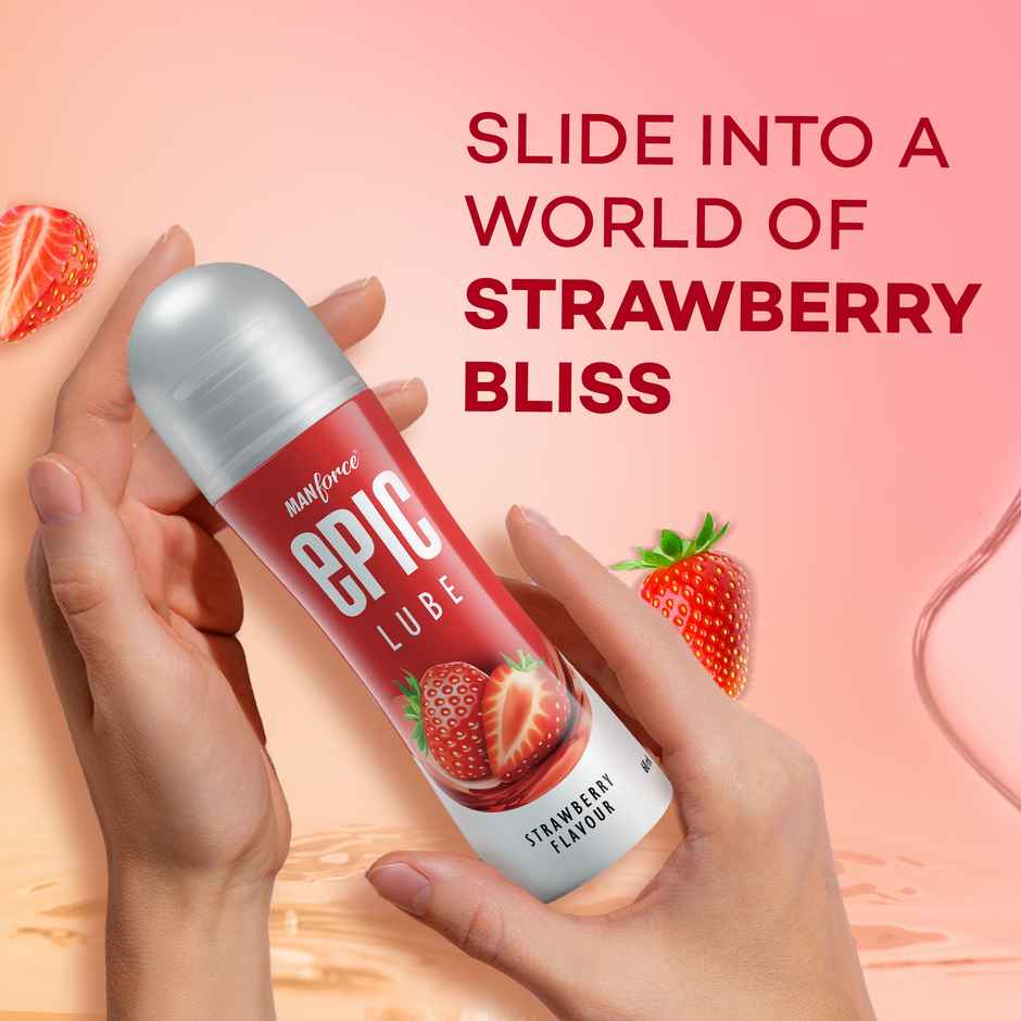 Manforce Epic Lube Strawberry Flavored Lubricating Gel for Men and Women Water Based Skin Friendly