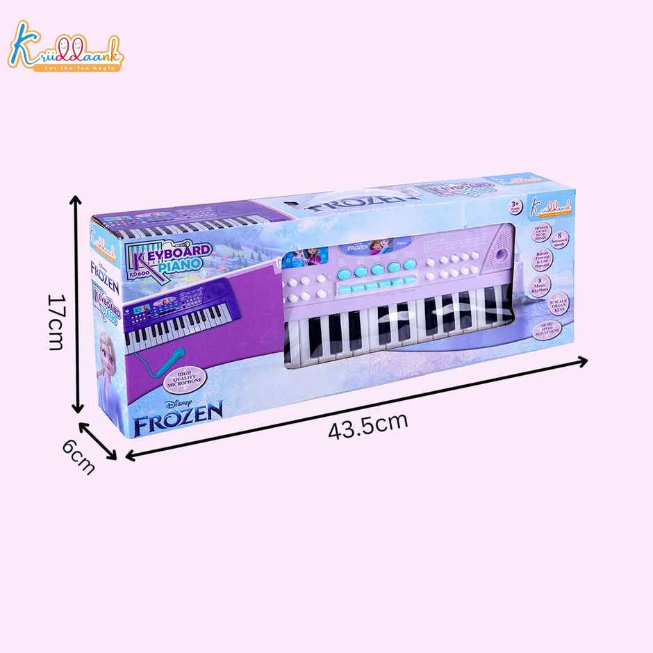 Kriiddaank Frozen Keyboard Piano 37 Keys Instrument Sounds, Microphone, Demo Light MusicToy