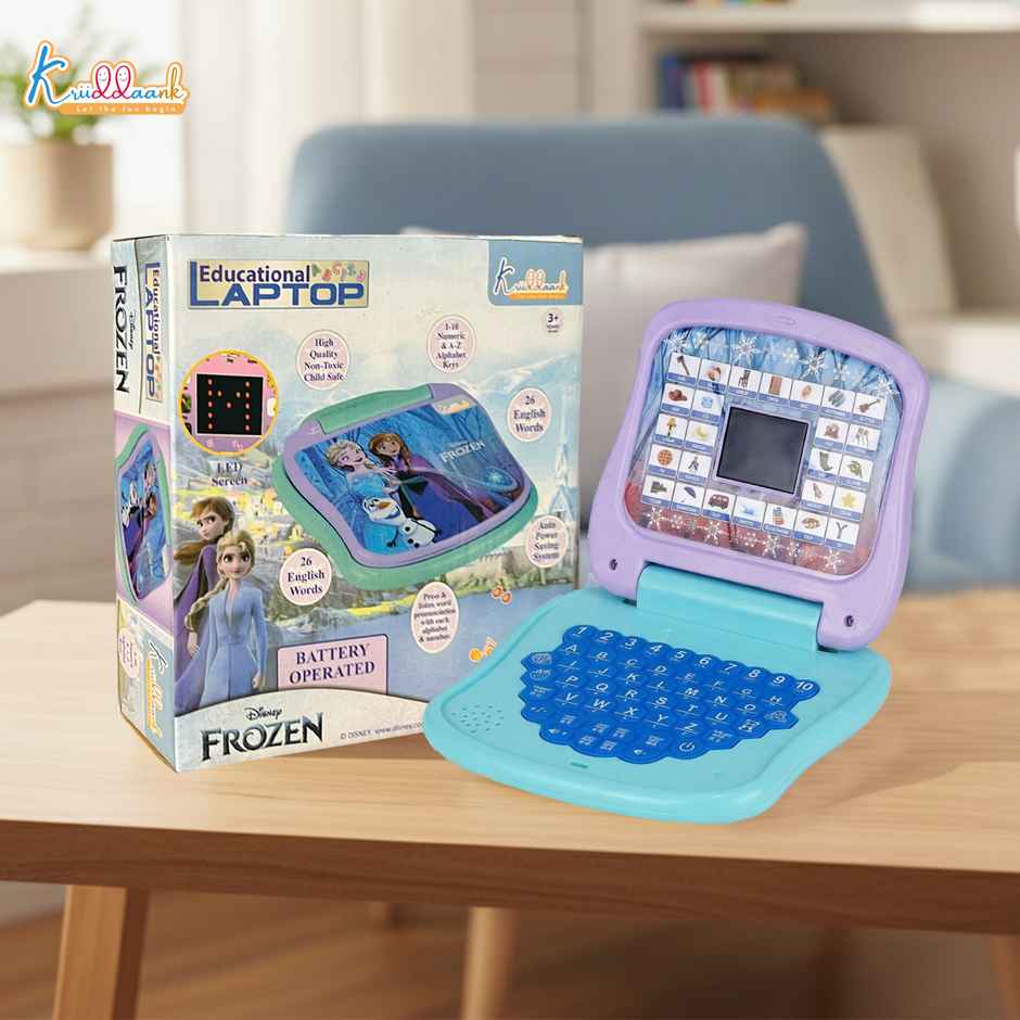 Kriiddaank Frozen Educational Laptop Pink Kids Alphabet Mathematics Music Learning Development Toy