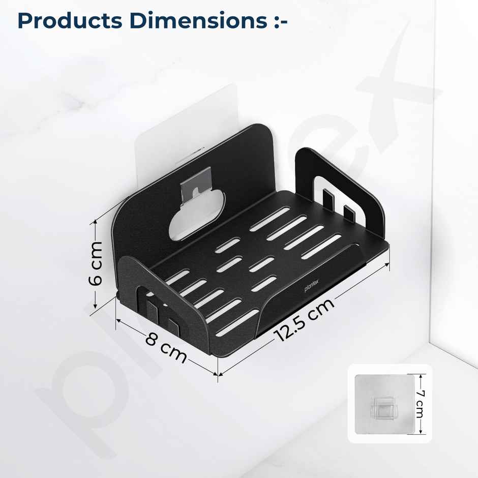 Plantex Single Soap Case/Holder | Stainless Steel | Black