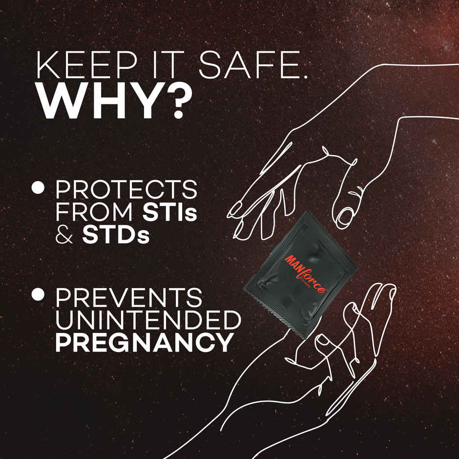 Manforce Dotted Delay Condoms With Benzocaine 4.5% (Orange Flavor)