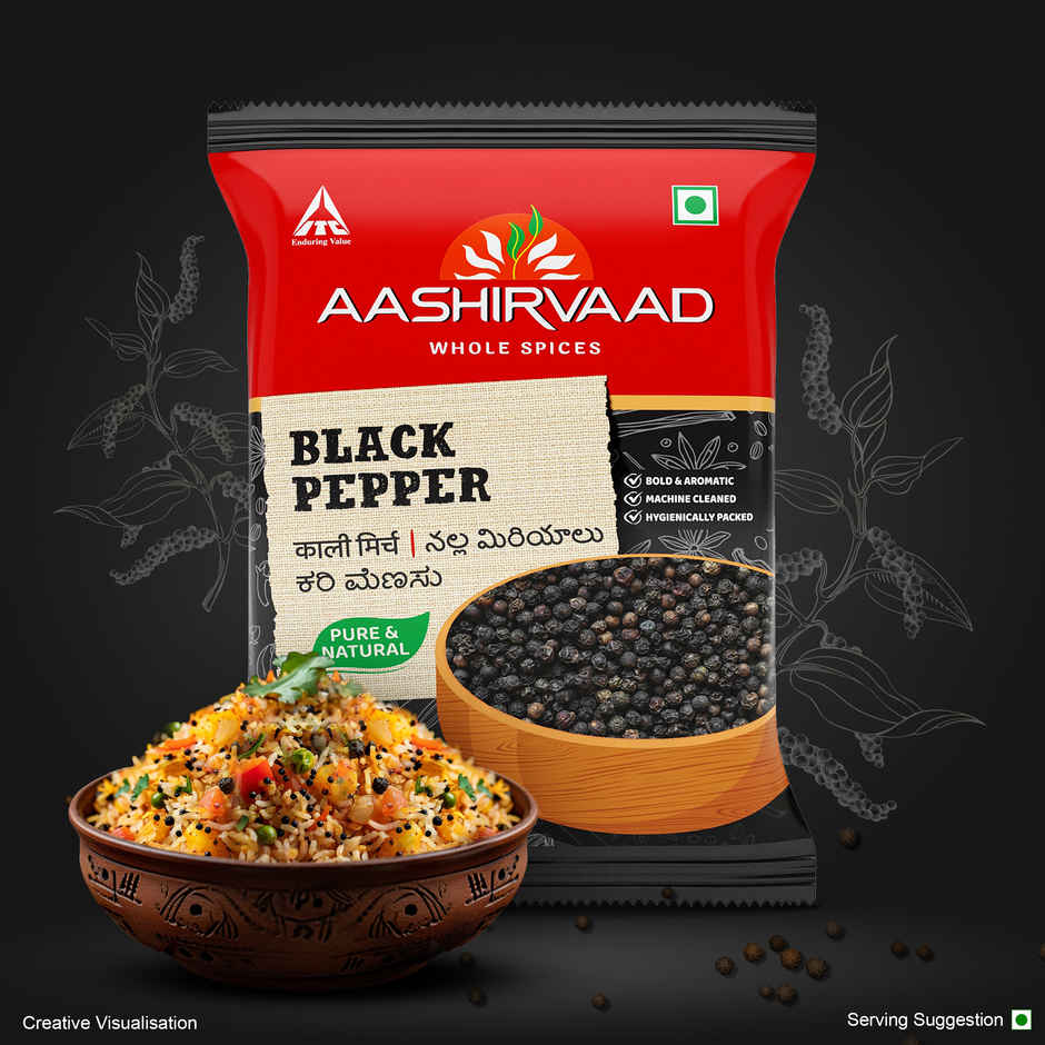 Aashirvaad Black Pepper |  Whole | Peppercorns