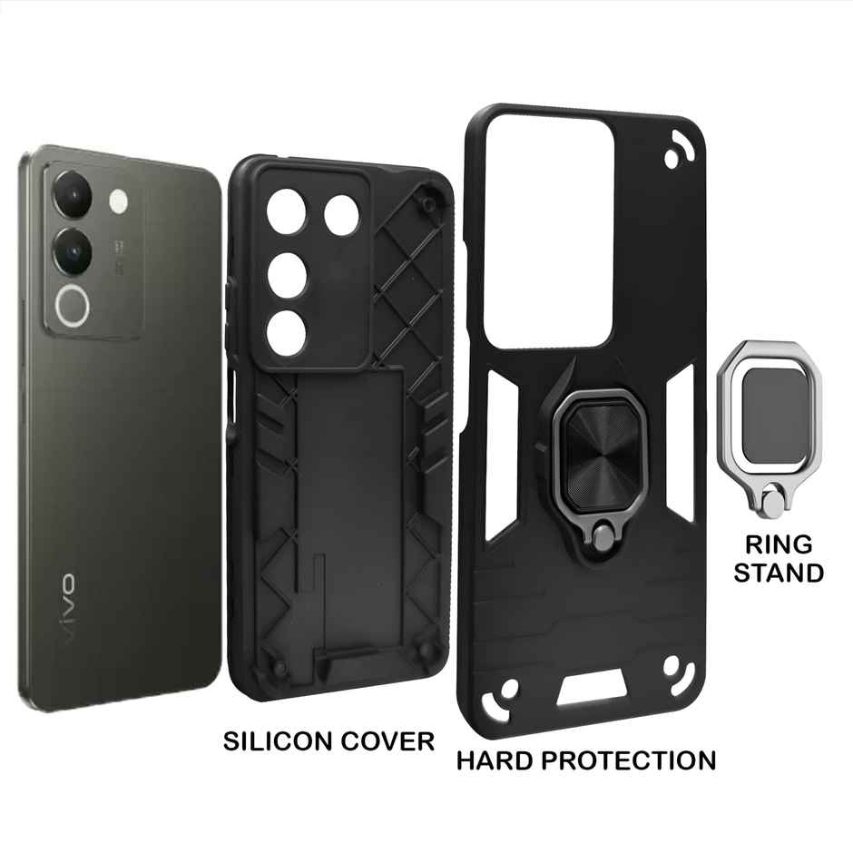 Artistque Case for Vivo Y200 5g Back Cover - Ring Stand Armor Cover