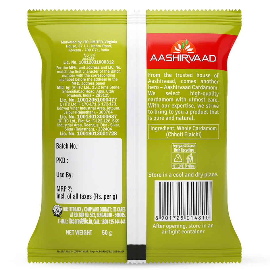 Aashirvaad Green Cardamom | Whole | Elaichi