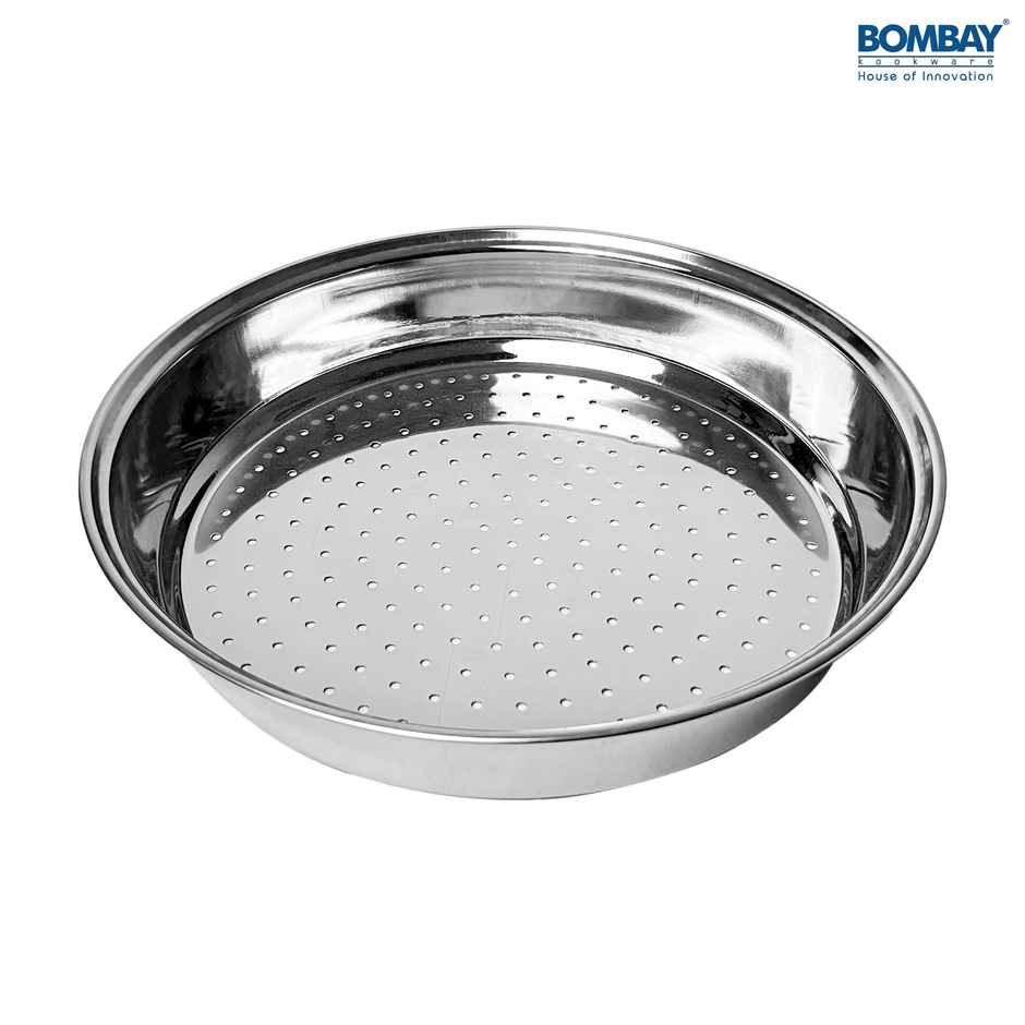 Stainless Steel Multipurpose Heavy Gauge Hole Parat Rice Strainer | Chalni - 24.5 cm