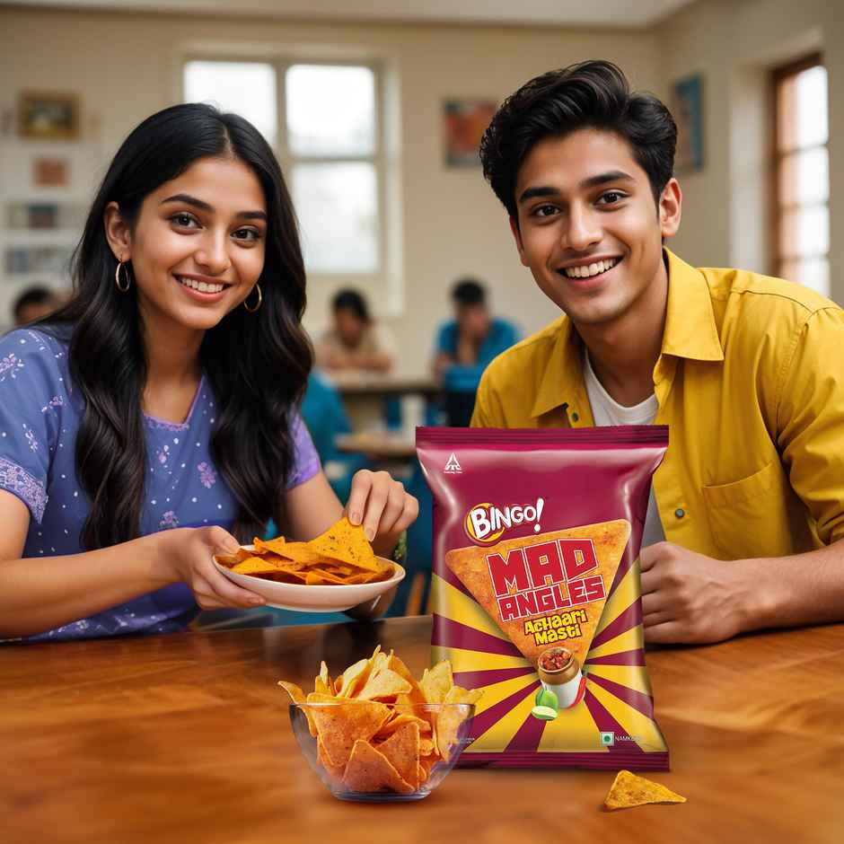 Britannia Treat Jimjam Cream Biscuits(92gms) & Bingo! Mad Angles Achaari Masti Chips(66gms) Combo