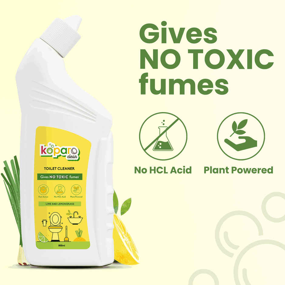Koparo Clean Lime & Lemongrass Toilet Cleaner with No HCL Acid