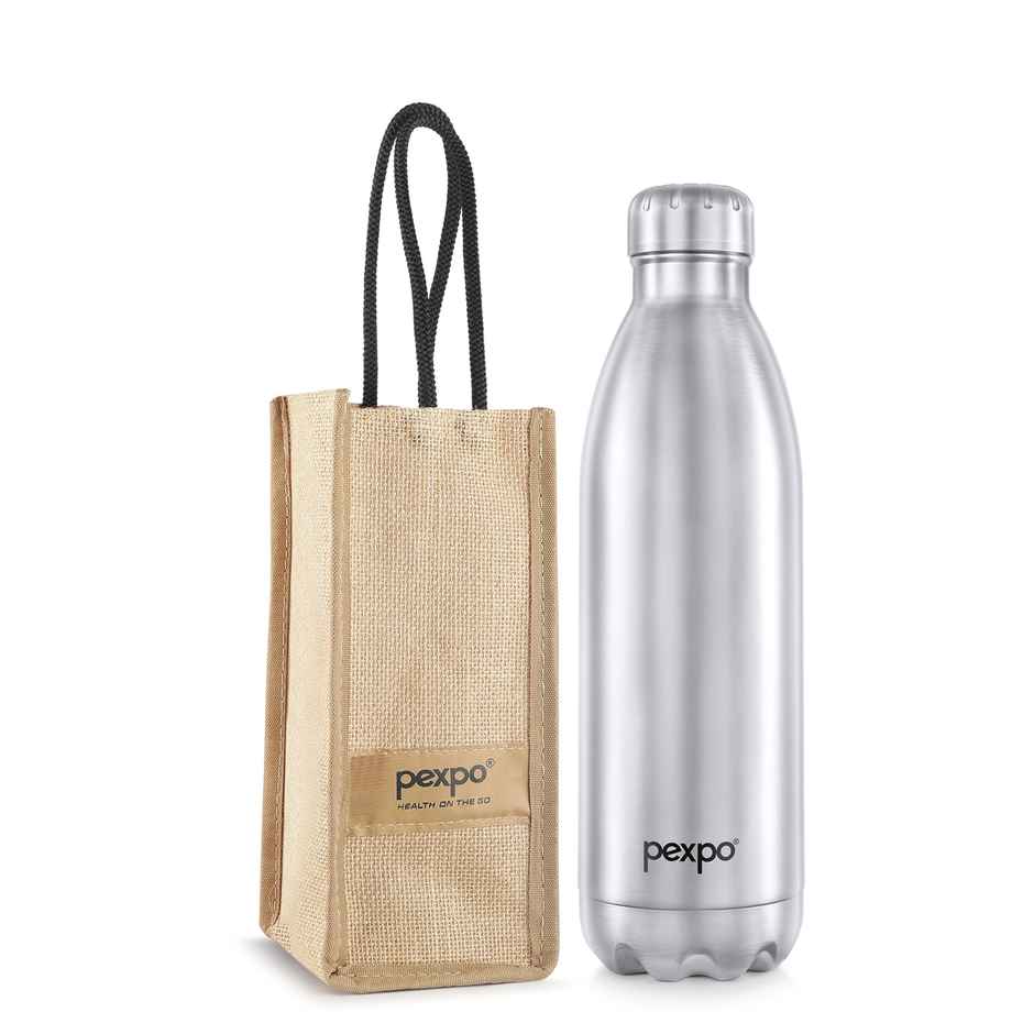 Pexpo 24 Hrs Hot And Cold Water Bottle With Jute-Bag Vacuum Insulated Electro Flask - 1800 ml