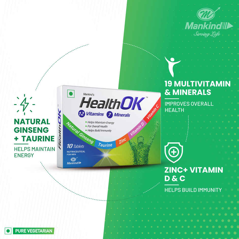 Health-ok Multivitamin vegetarian tablet for men 10 pcs