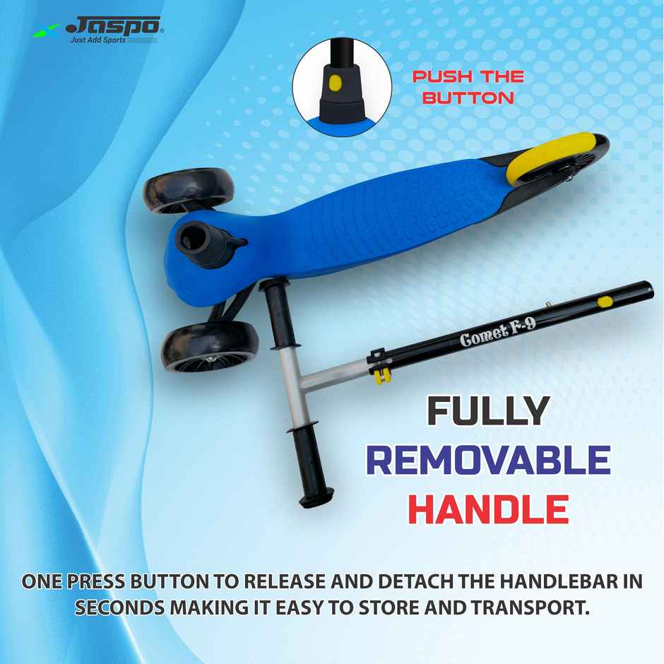 Jaspo Comet F-9 Racer Kick Scooter for Kids 3-12 Yrs - Foldable Kids Scooter with Led (upto 25Kg)