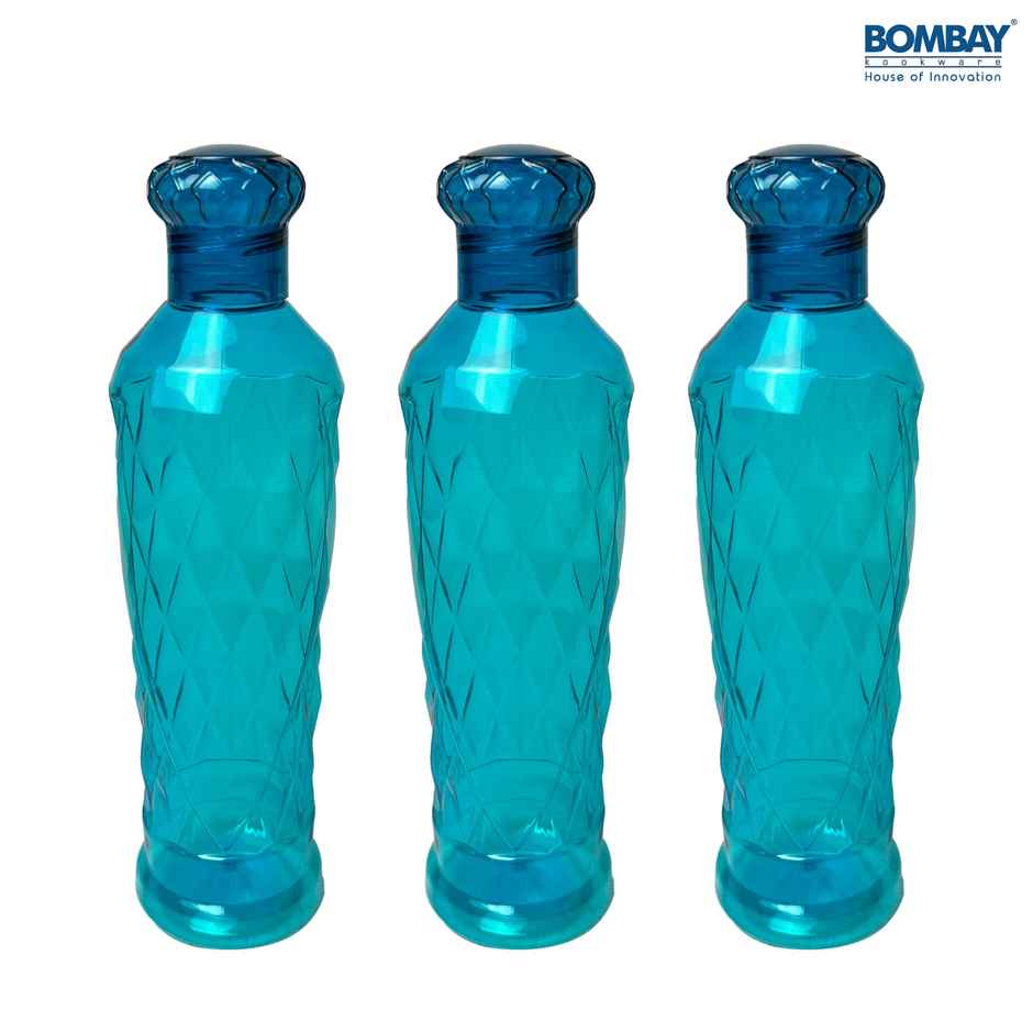 Diamond BPA-free Plastic Water Bottle Set of 3 pcs | Each 1 L | Blue
