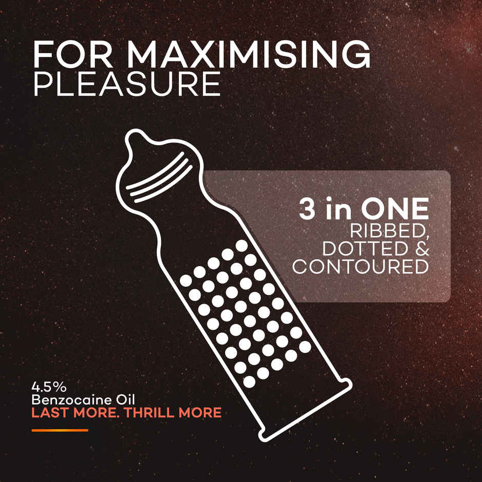 Manforce Dotted Delay Condoms With Benzocaine 4.5% (Orange Flavor)