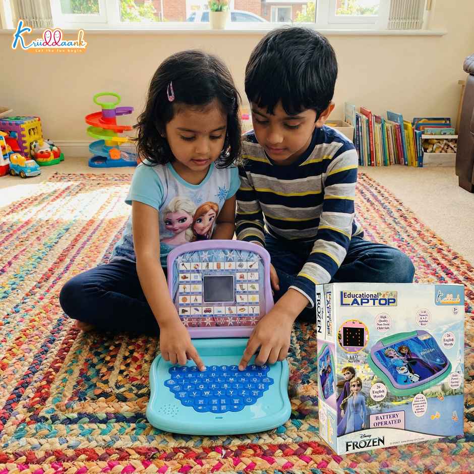 Kriiddaank Frozen Educational Laptop Pink Kids Alphabet Mathematics Music Learning Development Toy