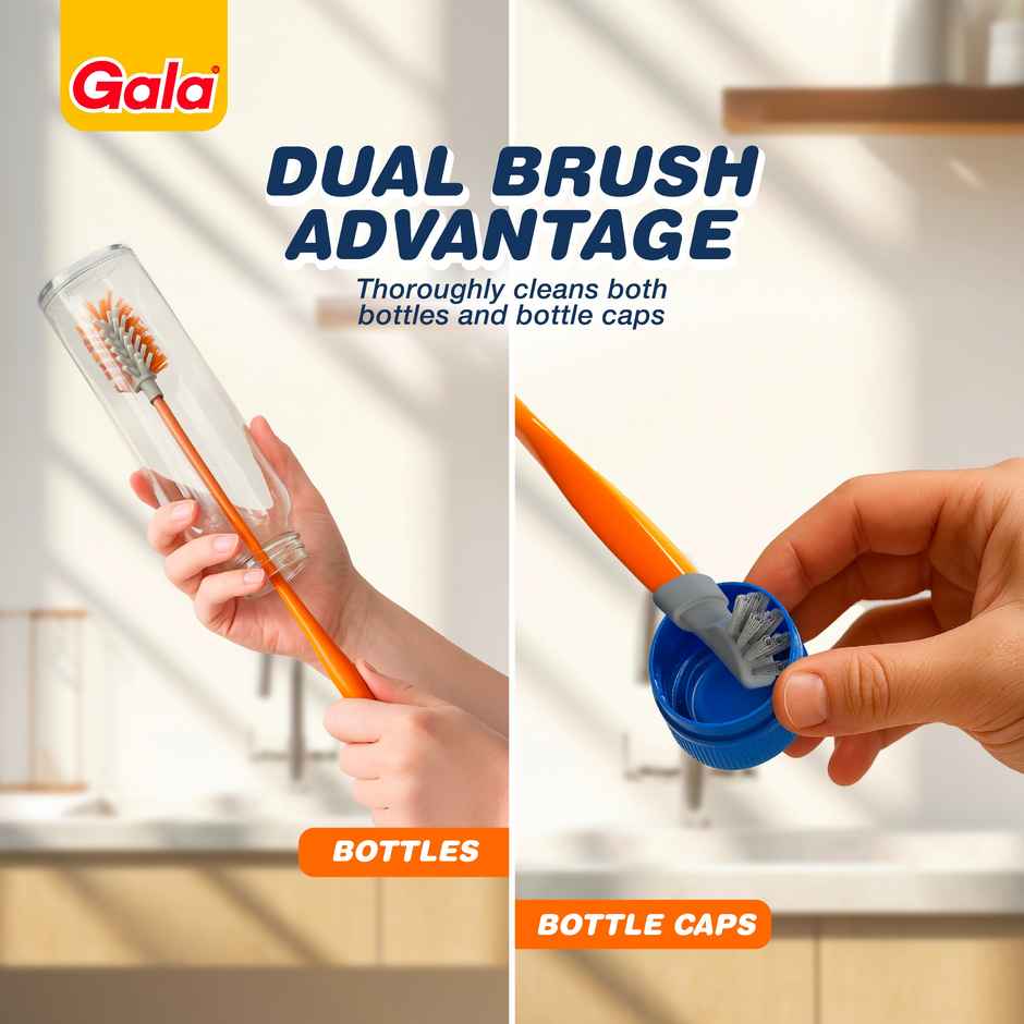 Gala Antibacterial Water Bottle Cleaner Brush with cap cleaning brush