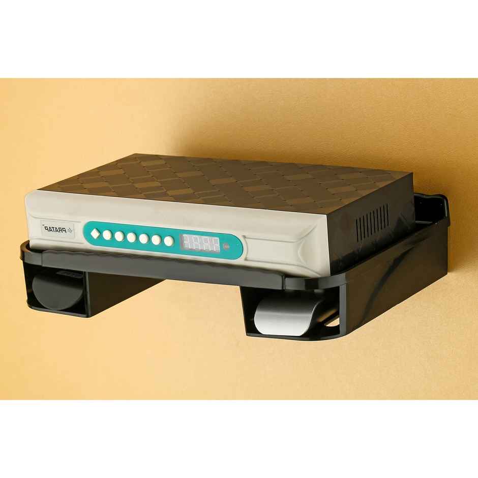 Set Top Box Stand With 2 Remote Holders - Wall Mount For Home Shelf | Plastic