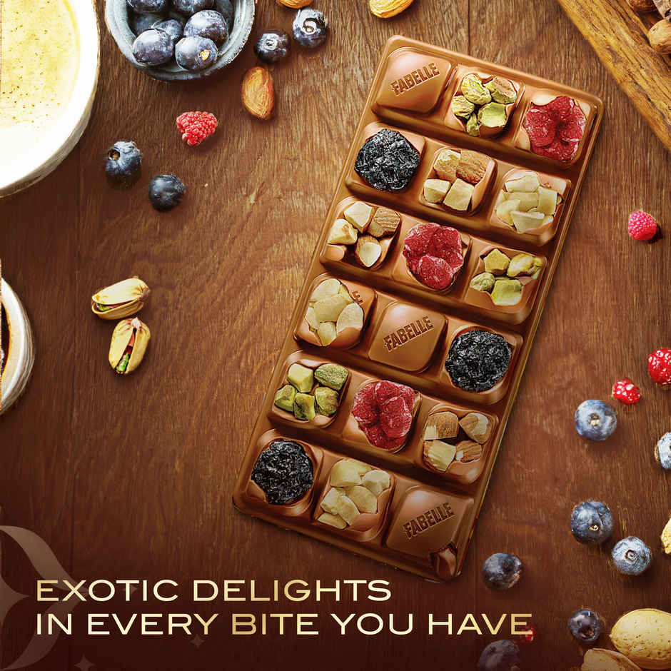 Fabelle Open Secret- Milk Chocolate Handcrafted Bar with Exotic Nuts and Berries