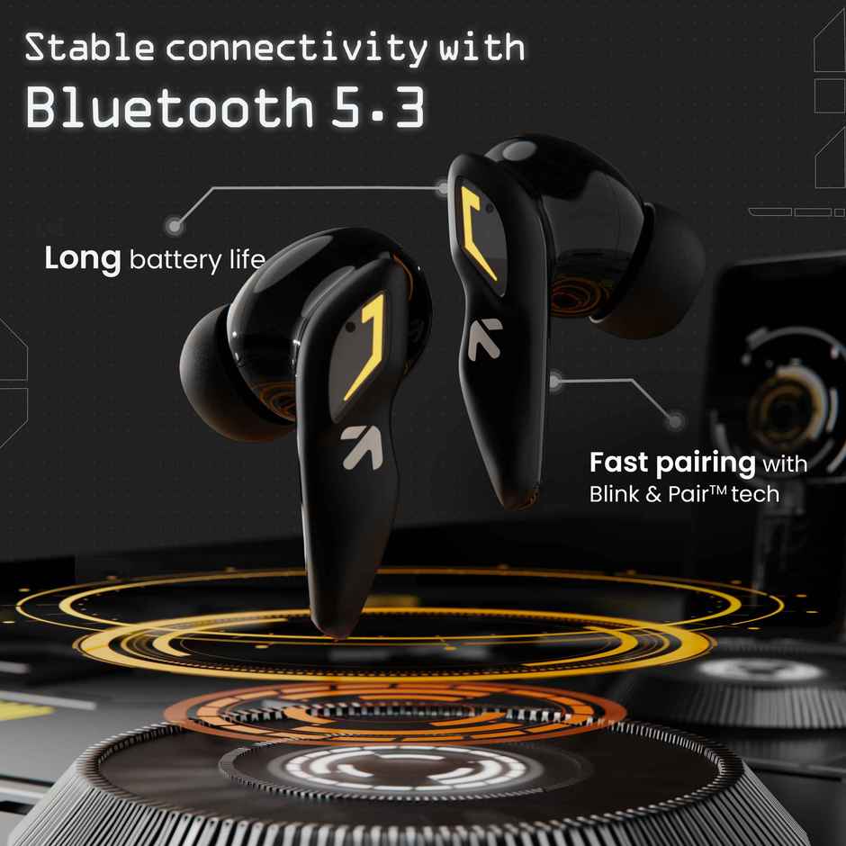 GOBOULT (Formerly Boult) Ember Quad Mic ENC | 48H Battery | Bluetooth 5.3 Headset | Black