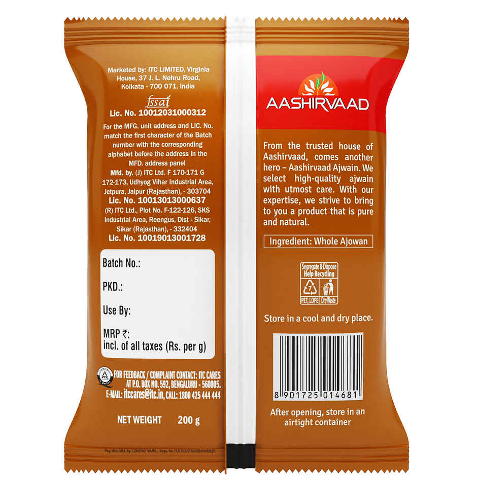 Aashirvaad Pure Whole Ajwain Seeds