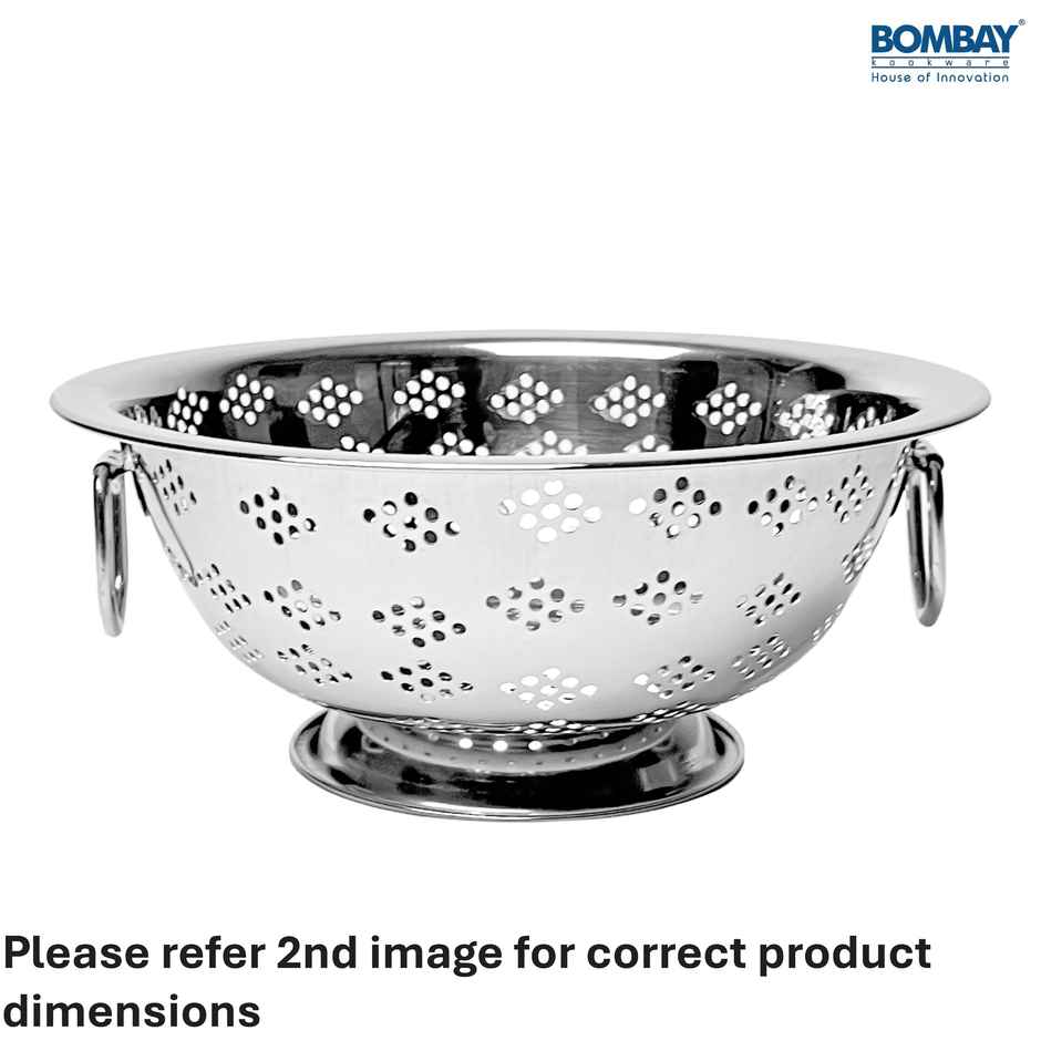 Bombay Kookware Stainless Steel Rice Strainer With Handle Size 1