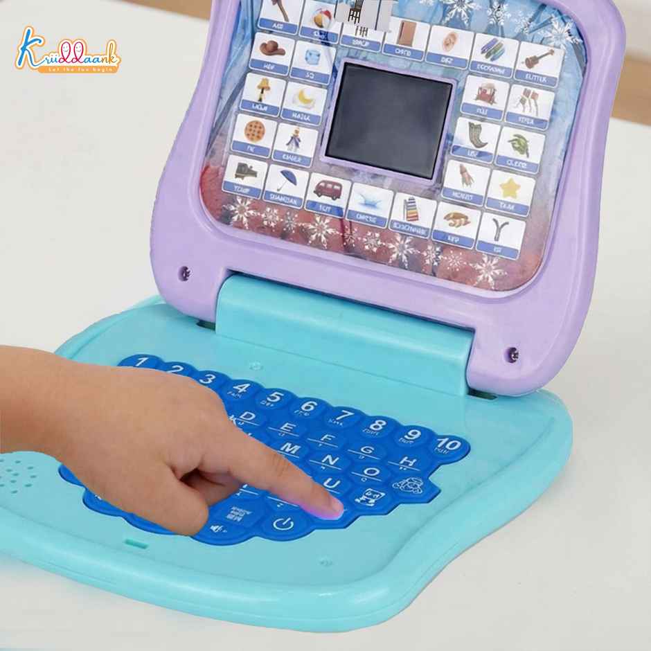 Kriiddaank Frozen Educational Laptop Pink Kids Alphabet Mathematics Music Learning Development Toy