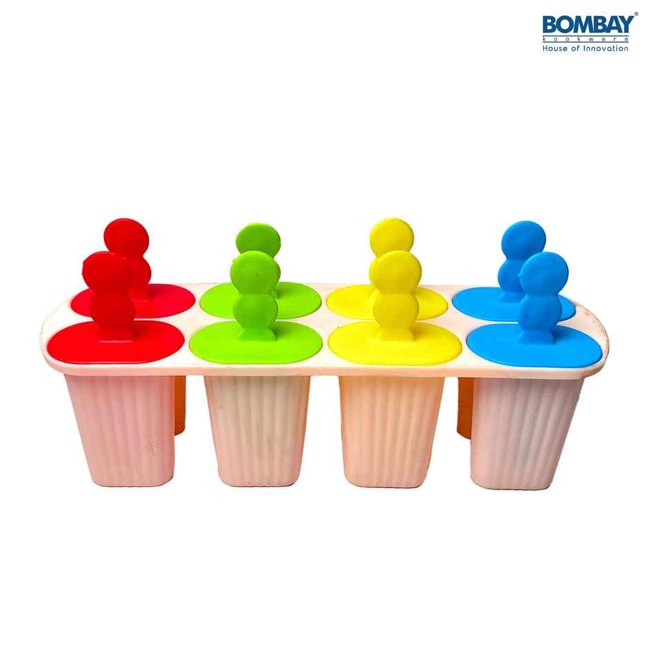 Bombay Kookware Manual Ice Cream Maker | 8 Popsicles Pink Colour Base
