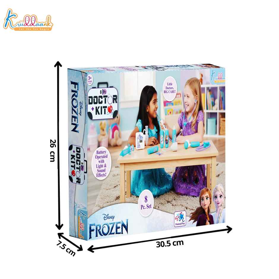 Kriiddaank Disney Frozen Medical Kit with Stethoscope, Syringe & Accessories (8 Pcs) Non Electric