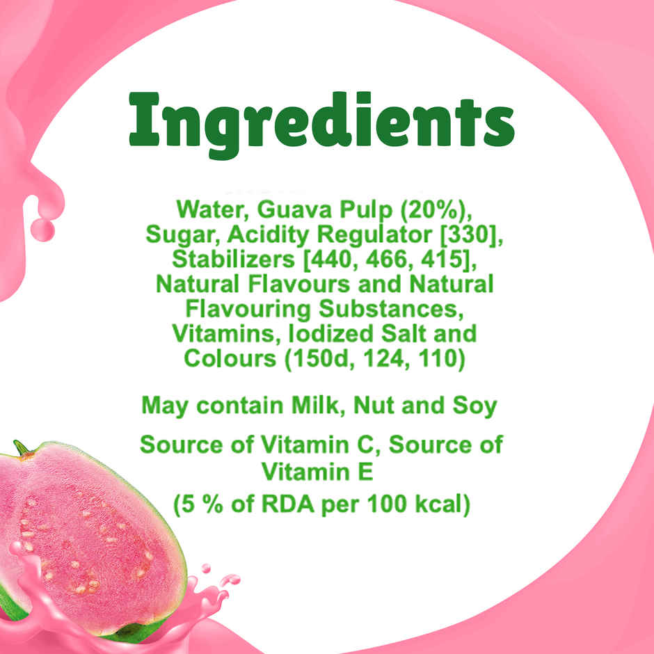 B Natural Guava Juice, Vitamin C & E